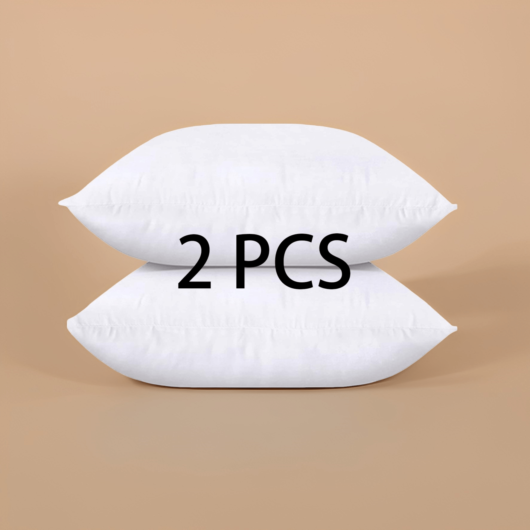 TEMU Jit2pcs Square Pillow Inserts - Cloud-like Polyester Fiber Filling, Breathable And Pillowcase-, Ideal Companion For Warm