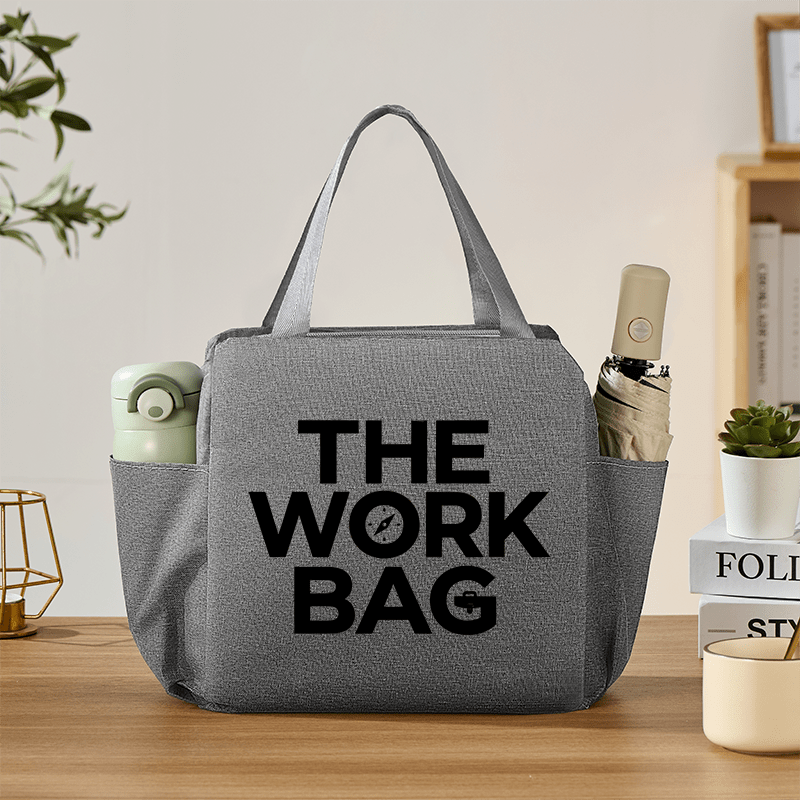 TEMU Fashionable Women's Work Tote Bag, Commuter Handbag With Side Pockets, Trendy Slogan Office Bag, Multifunctional Laptop Organizer, Minimalist
