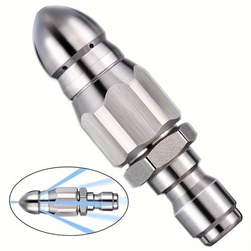 1/4 inch hogedruk waterstraal nozzle met 6 spray - 5000 psi rvs afvoerreiniger, geschikt voor het ontstoppen van leidingen, snelkoppeling hogedruk spray nozzle, ideaal voor thuis en commercieel gebruik, waterstraal reiniger, ontwerp