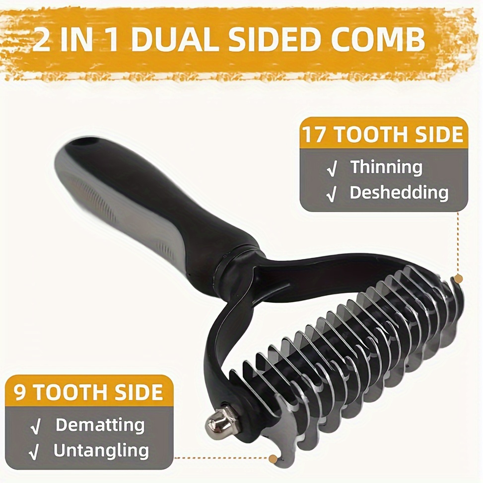 8 pièces Kit de Toilettage pour Chiens Robustes - Ensemble Autonettoyant avec Coupe-ongles, Peigne -puces, Brosse de Bain et de Démêlage, Brosse à Dents en Silicone - Toilettage Complet, Brossage et Élimination des Parasites pour Chiots et Chiens