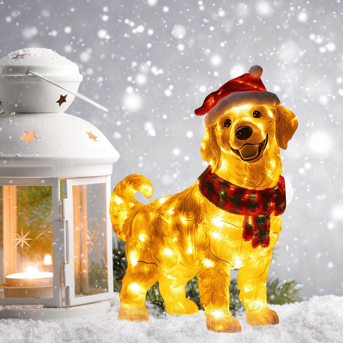 

Acrylic Garden Stake, Animal Theme, No Power Supply Needed, Ideal For Valentine's Day & Christmas Outdoor Decor