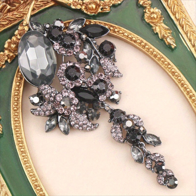 High Quality Gorgeous Retro Jewelry Gift Women Exaggerated Sparkle Pendant Brooch