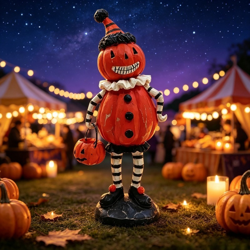 TEMU Halloween Pumpkin/owl/black Cat Statue Ornament, Suitable For Christmas, Halloween Decoration And Autumn Home Decor, Collectible Small Statue
