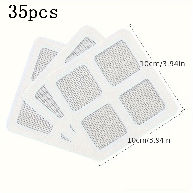 TEMU 35 piezas de pegatinas adhesivas impermeables para filtro de desagüe de piso - Universales para cocina y baño - Previenen obstrucciones