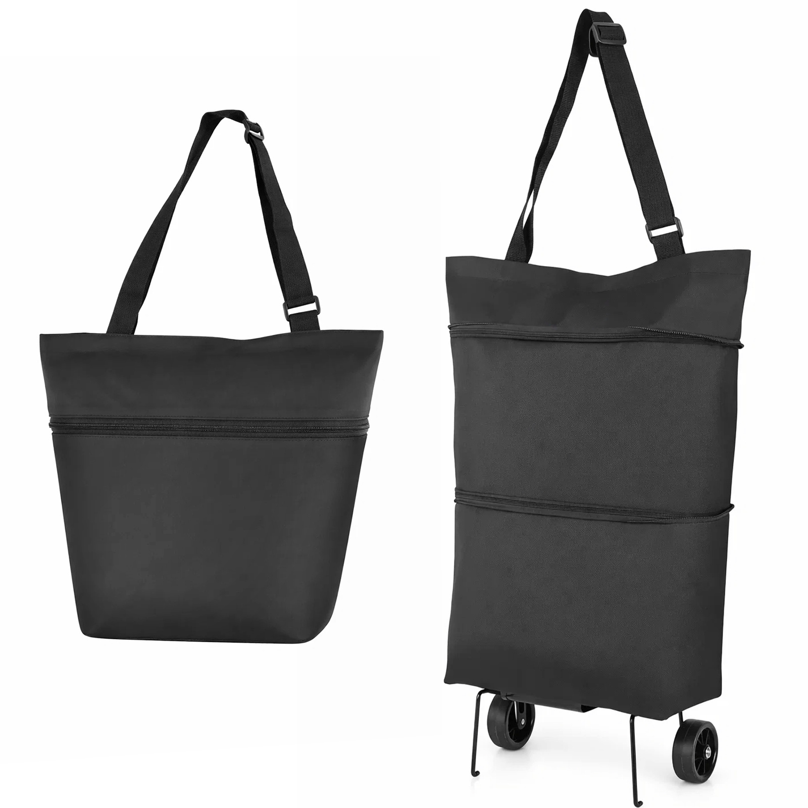 TEMU Heavy-duty Foldable Shopping Cart And Bag In 1 - Heavy-duty Portable Shopping Trolley With Capacity (10l+), Sturdy Frame, Lightweight Design &