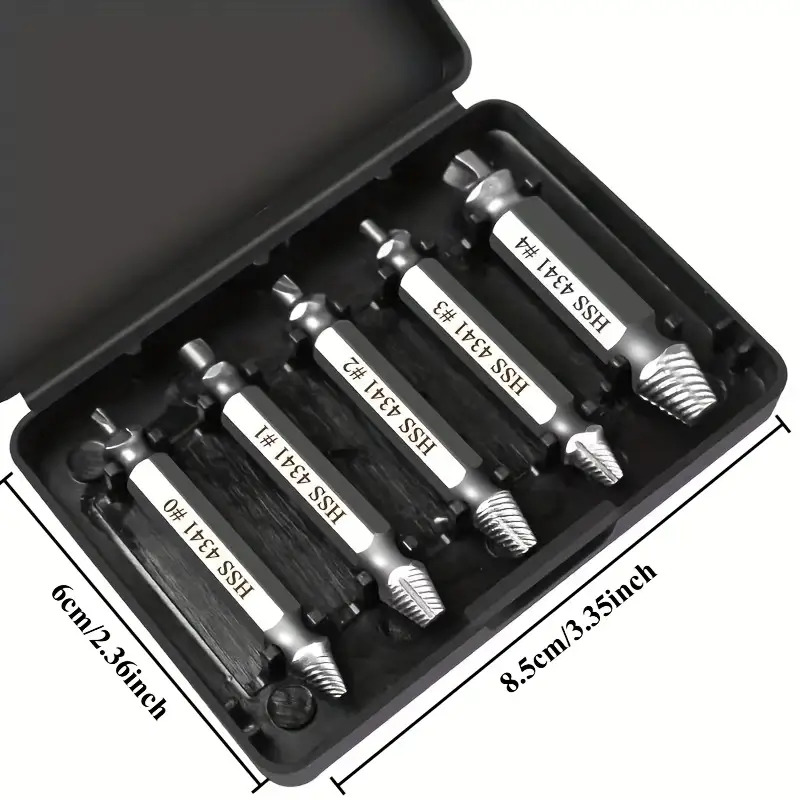 5pcs damaged screw extractor drill bit high   double   take   drill out broken screw remover   durable extractor bit   remover   material industrialgrade steel automotive repair