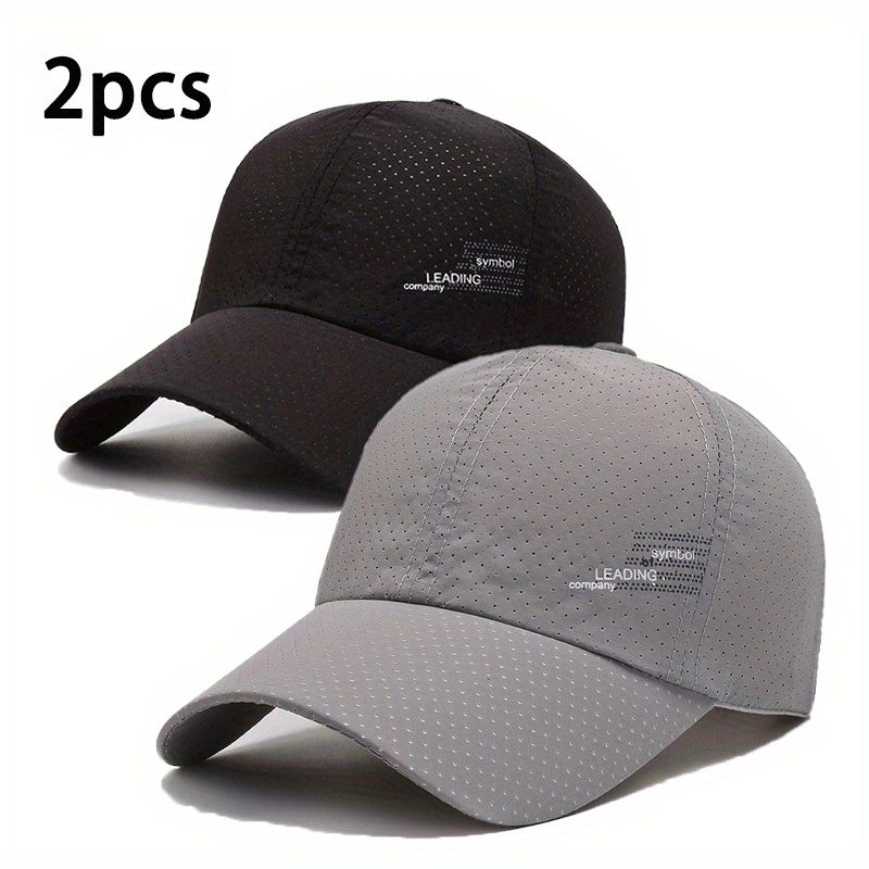 2pcs/set Breathable Baseball Caps, Outdoor Sports With Simple Letter Print, Polyester Duck Tongue Hat For Street Style