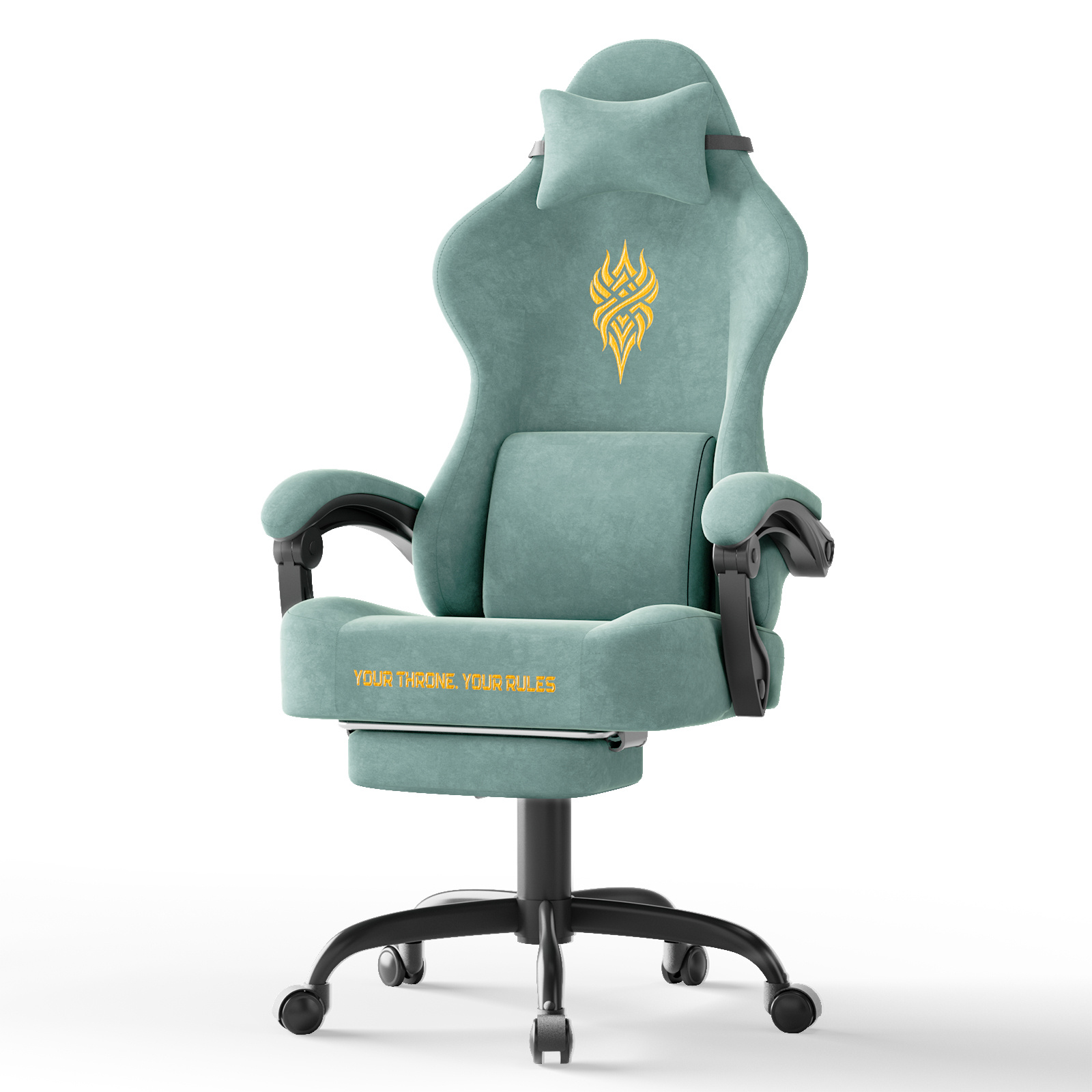 Image of Chair With Footrest, Ergonomic Chair, Gaming Cabin Level , Gaming Office, Sedentary, Comfortable, Velvet Fabric, Material, Adjustable Height And Angle