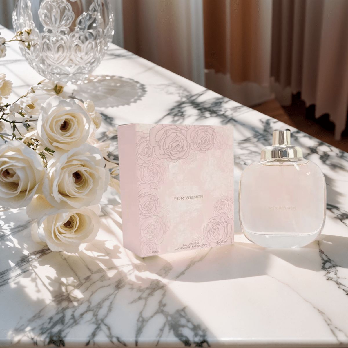 TEMU Eau De Parfum - Women's Floral Fragrance, Long-lasting Luxurious Scent, Elegant Design With Golden Accents, 3.4oz, Luxury Perfume, Intricate