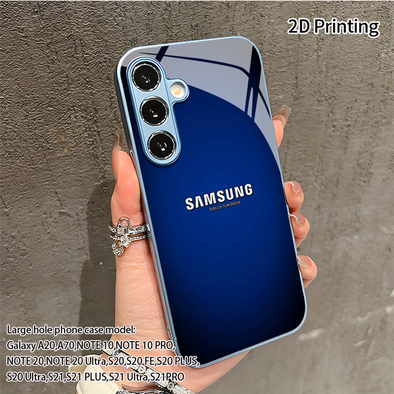 TEMU Phone Case: 2dflat Minimalist Dark Blue Wallpaper Pattern Creative Phone Case, Suitable For Galaxy S25, S24, S23 Fe, S22 , A54, A53, A16, A15,
