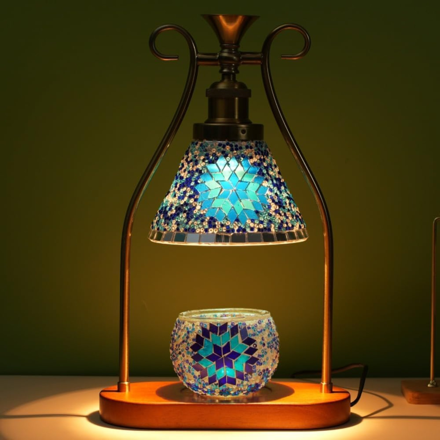 

Turkish Table Lamp, Mosaic Aromatherapy Lamp, Bohemian Lamp, Adjustable , Suitable For Home Decoration Or Mood Lighting