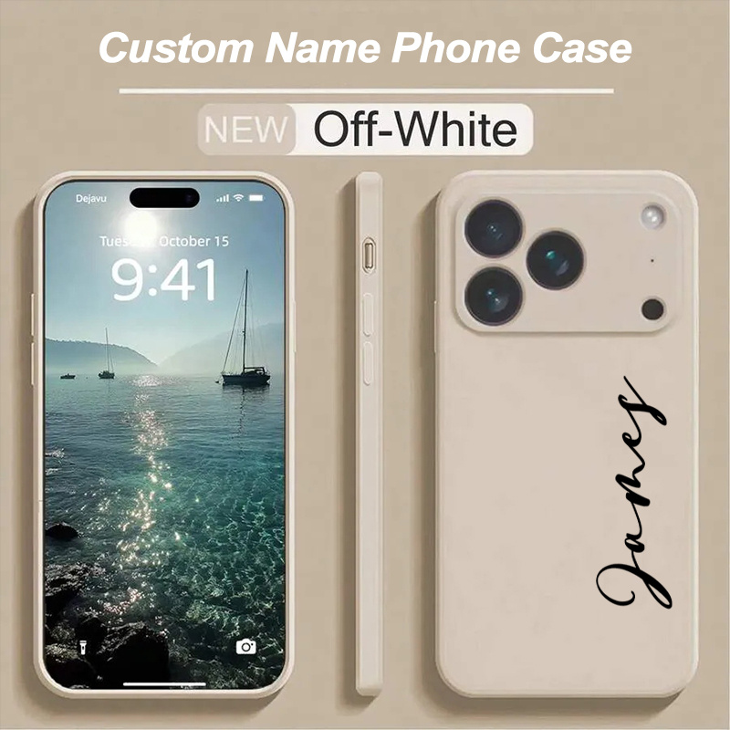 TEMU Phone Case - Custom Name Case/custom Gift Phone Case For Iphone 17 Pro Max 17e Air 17 Pro Max 16e 15 Pro Max 15 14 13 12 11 Pro Max, Shockproof