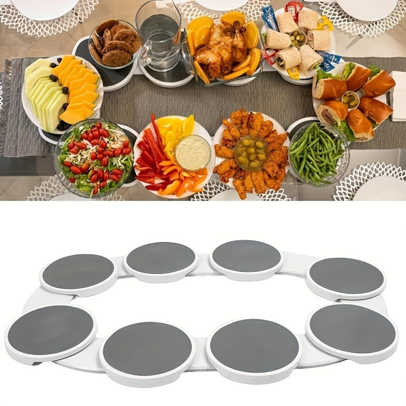 adjustable dining table mobile swivel platter suitable for circular rectangular and   table shapes   hot pot meals family   and celebrations useful kitchen and dining accessory details 1