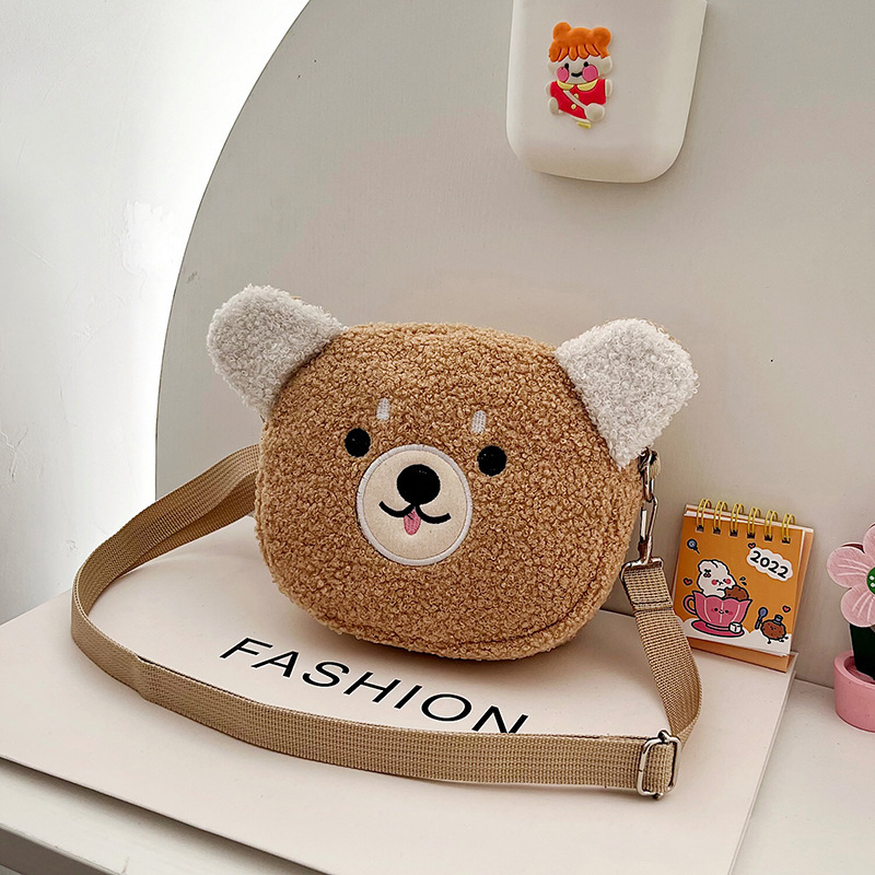 1pc Bolso Bandolera de Peluche Negro para Mujer Whimsy, Bolso de Hombro de Piel Sintética Suave con Cierre de Cremallera, Forrado de Poliéster, Bolso de Muñeca de Dibujos Animados para la Escuela, Viajes, Citas - Bolso de Mano Lindo de Cordero