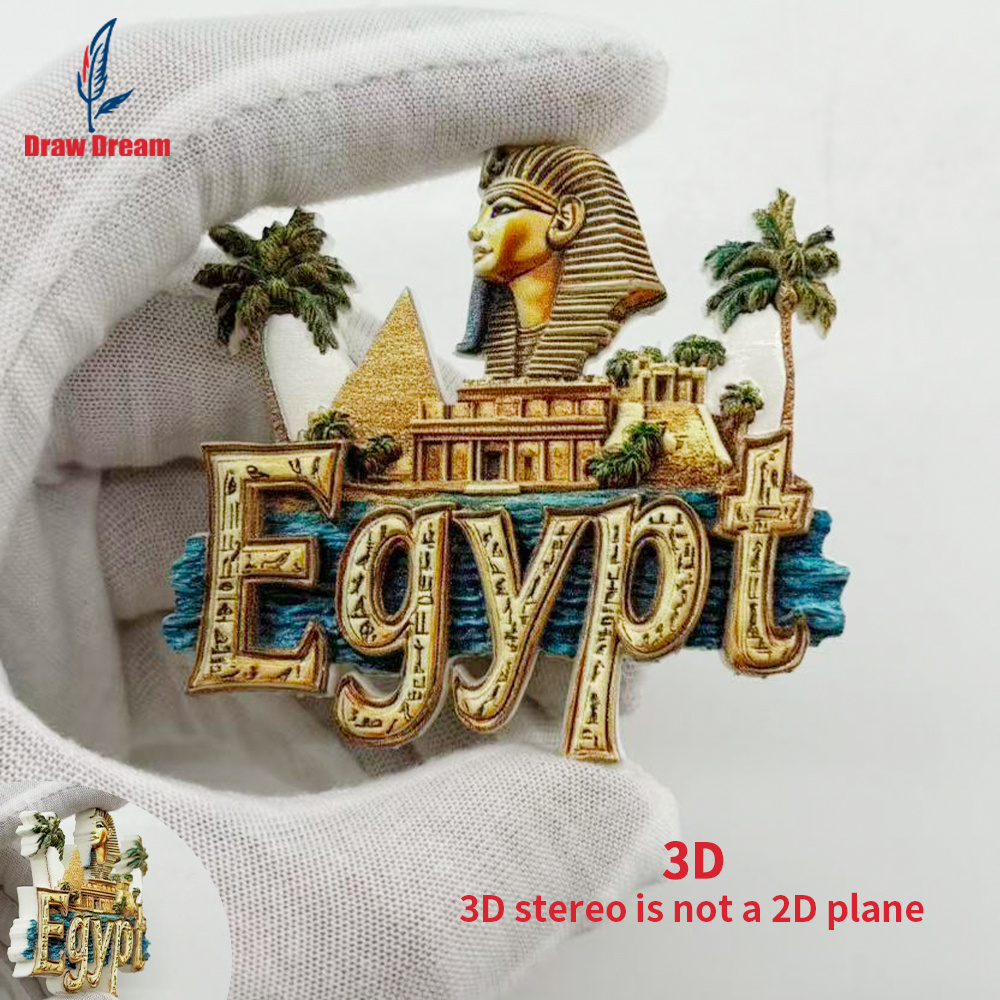 TEMU Aimant de réfrigérateur 1 pièce en résine Sphinx égyptien et pyramide, autocollant magnétique en résine, , cadeau , cadeau de fête, aimant de
