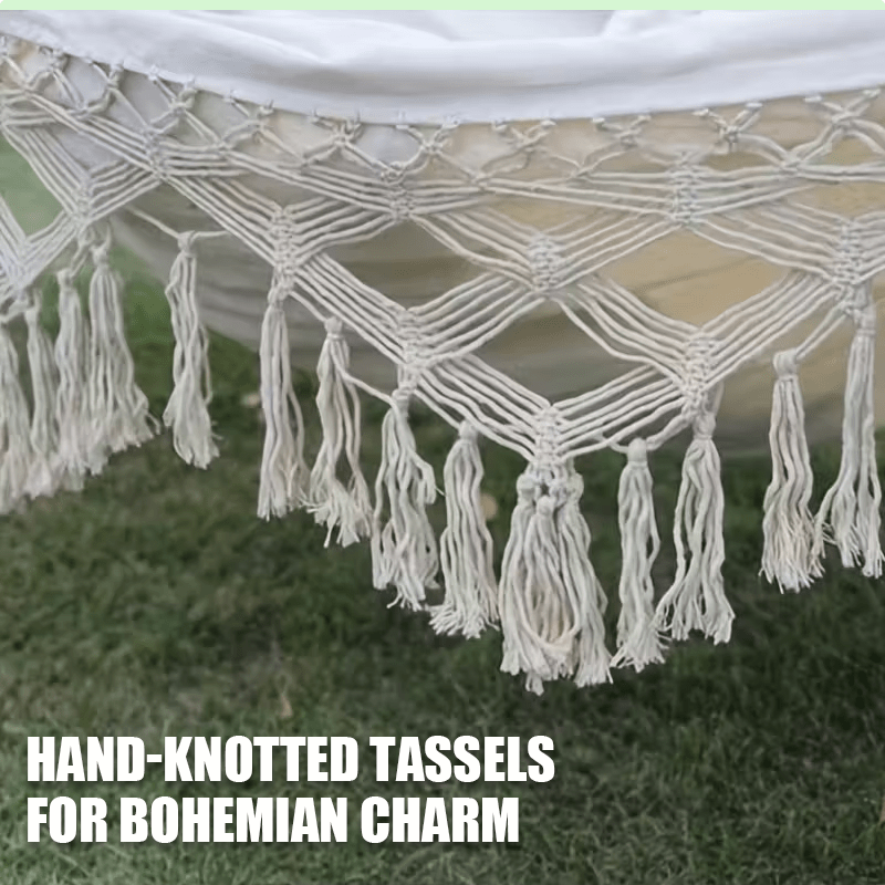 4 Color Tassel Canvas Hammock White Tassel Hammock Hammocks for Outside Outdoor Furniture Portable for Camping Yard Australian Local Warehouse Fast Delivery Perfect Valentine's Day Gifts Ideal for Ramadan