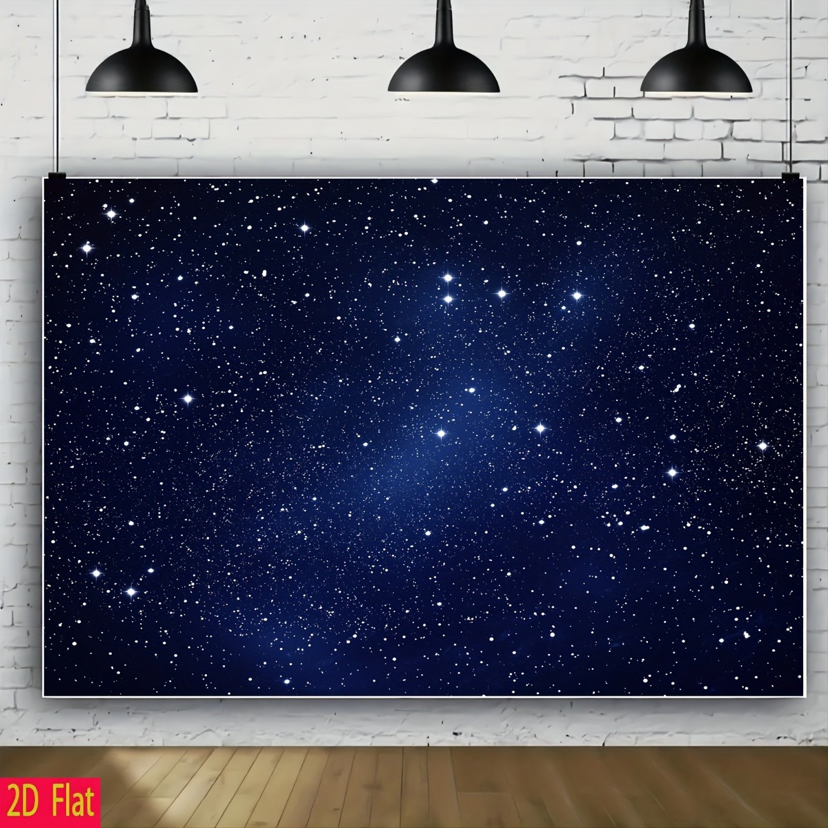 Starry Night Sky Space Backdrop with Twinkling Stars