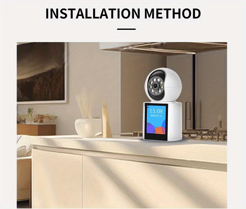 camera de securitate pentru exterior cu rezolutie hd 1080p de 2mp, cu audio bidirectional, vedere panoramică de 360°, detectare de   si audio bidirectional - autoadeziva, alimentata   usb pentru monitorizarea  ,   persoanelor in varsta si a bebelusilor, camere de securitate pentru casa, dispozitiv de ajutor pentru persoanele in varsta, design compact, inregistrare de   rezolutie detalii 4
