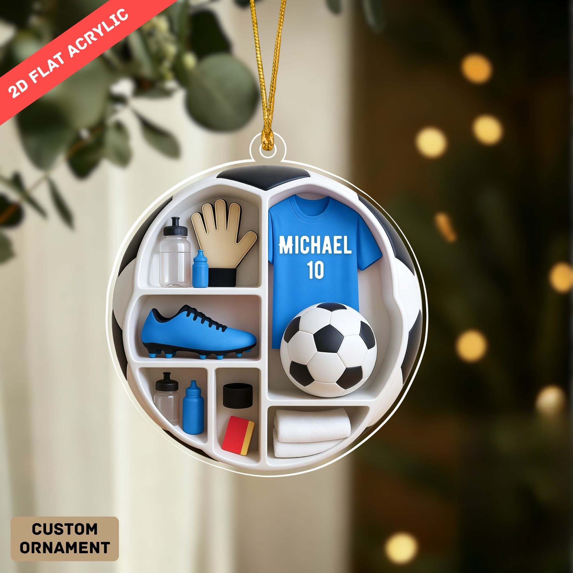 TEMU Personalized Custom Name And Number Soccer Player Tag, Exclusive Nameplate Decoration For Football Players, Car Hanging Ornament, Gift For