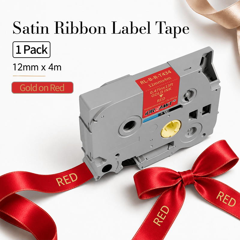 TEMU 1 Pack Ribbon Label Tape, 12mm X 4m 0.47in X 13.1ft Ribbon Tape Compatible For Brother Label Makers, Decorative Label Maker Ribbon For Gift