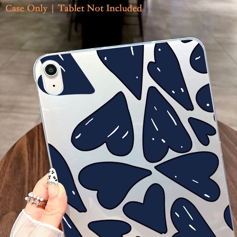blue heart protective case for ipad     10 9 inch ipad pro 11 0 inch 2018 2020 2021 2022 2023 2024 ipad   2 3 4   2 inch   inch and ipad mini 5 6 8 3 inch cute cartoon design full body shockproof tpu cover