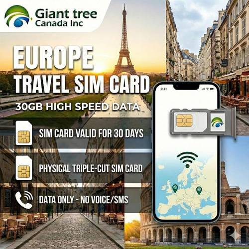 europe sim card high speed data 33 countries 4g 5 days plug no registration rechargeable phones tablets