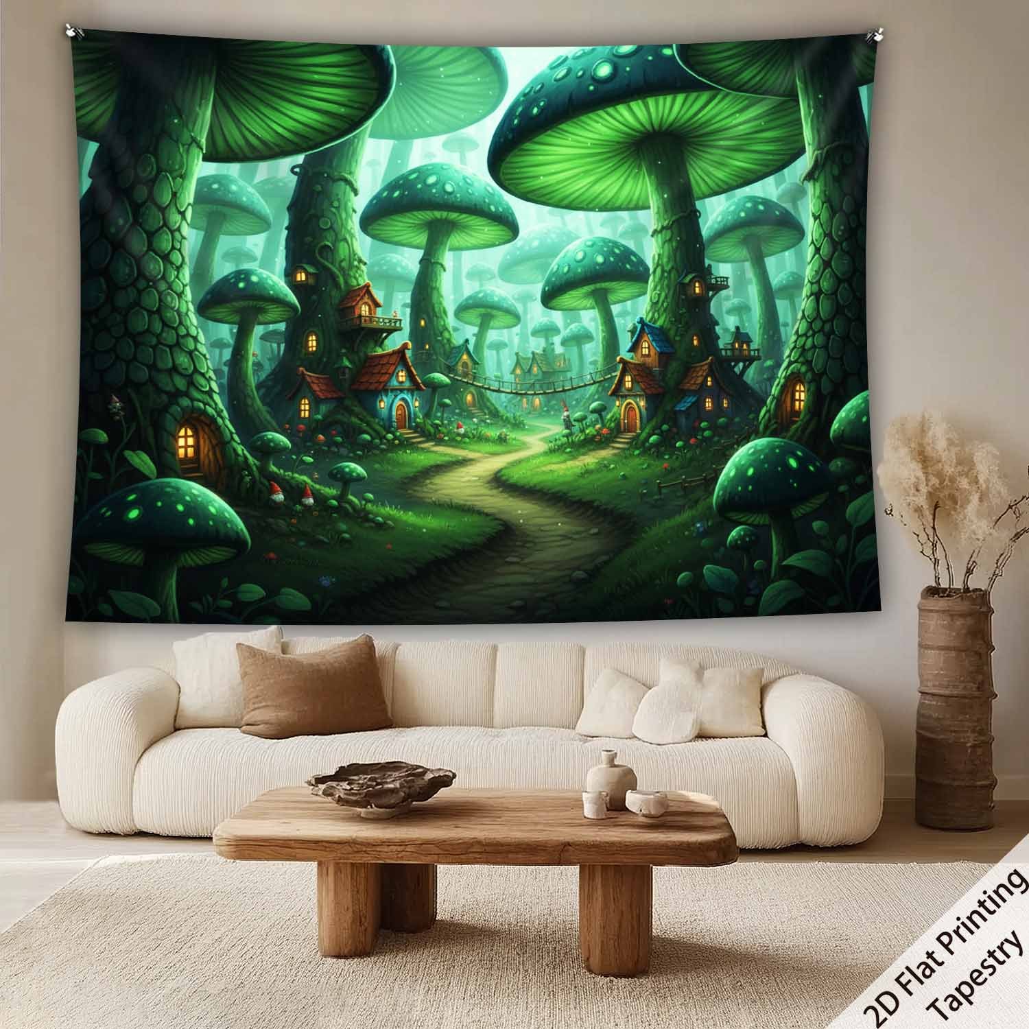 Tenture murale forêt champignons décoration murale hd_voghion.com