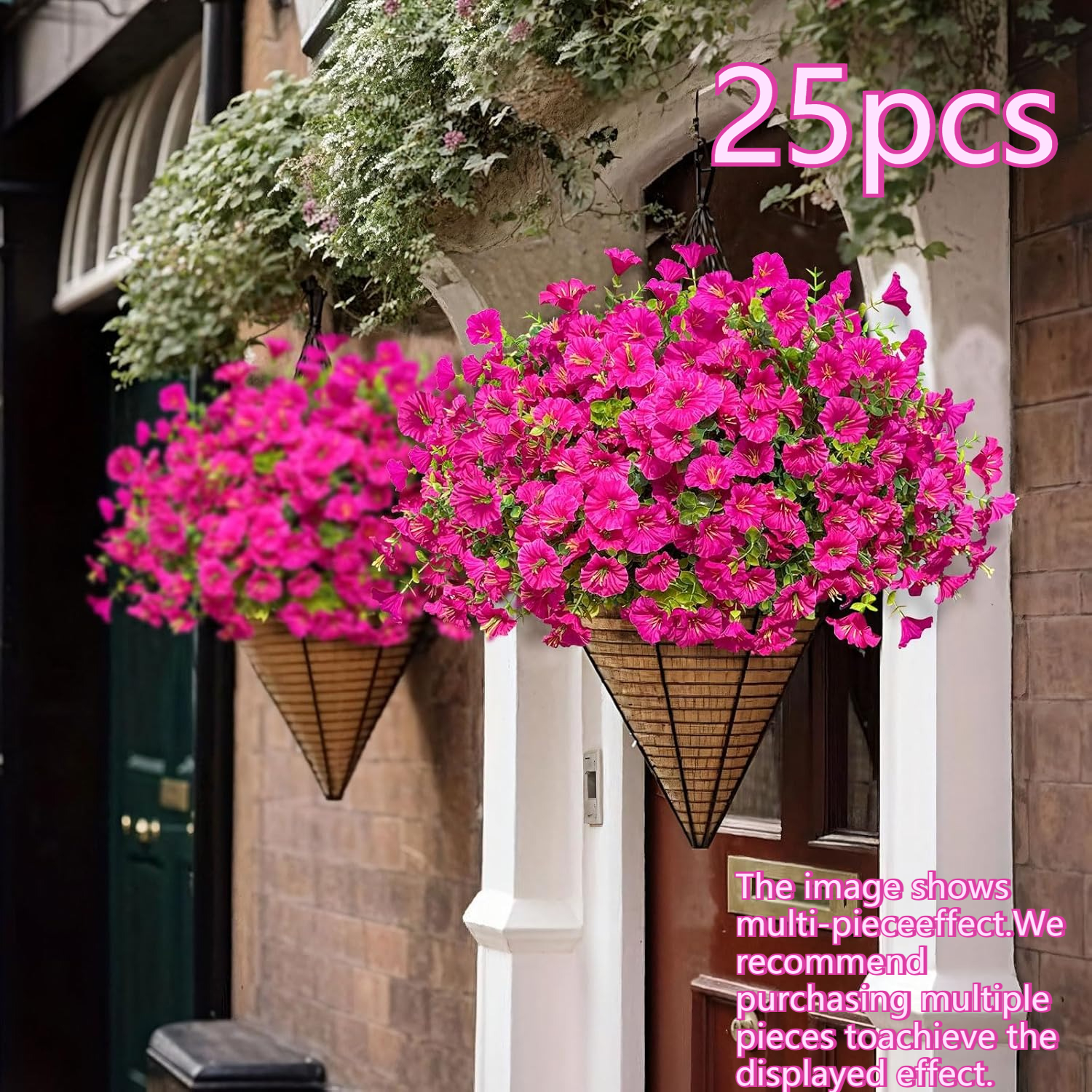 Image of 25pcs Of Artificial Flowers With Look, Realistic And Fake Morning , Suitable For Homes, Offices, Supermarkets, Hotels, Outdoor Gardens, Hanging Baskets, Indoor/outdoor Decoration