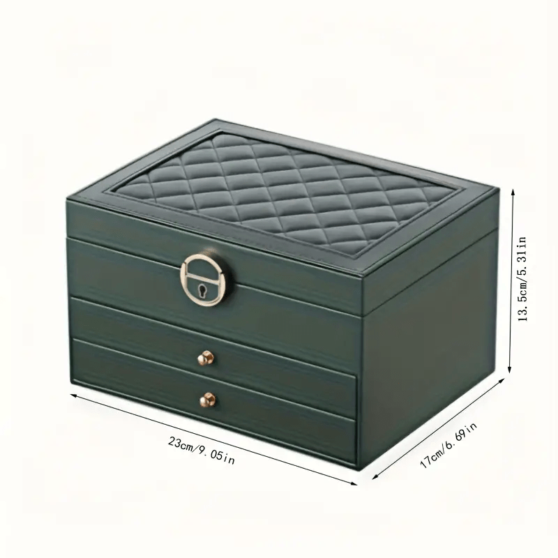 2025 best-selling locking jewelry box with three layers, large capacity soft lining for earrings rings necklaces storage Product details 3
