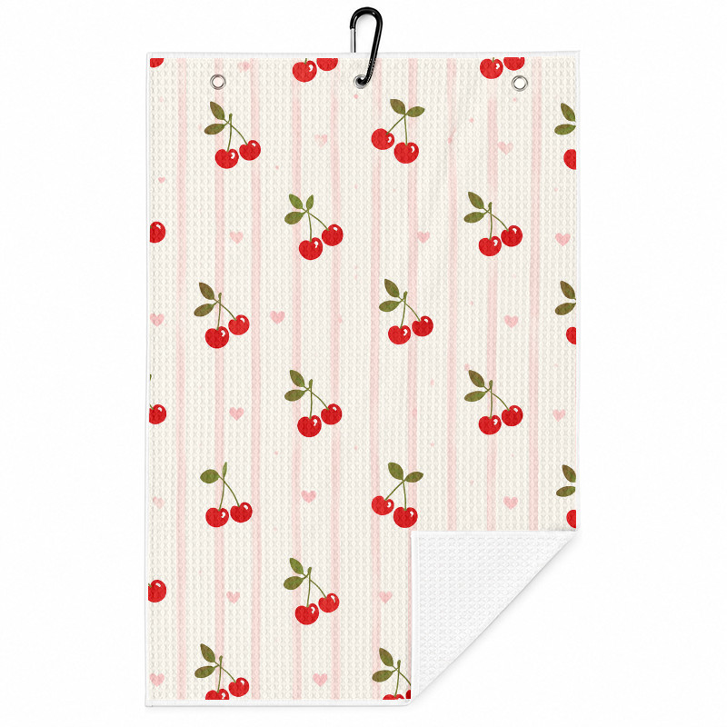 item picture 1pc golf towel   and pink white striped print design fresh   suitable for     and spring summer outdoor activities ideal for women and golf enthusiasts