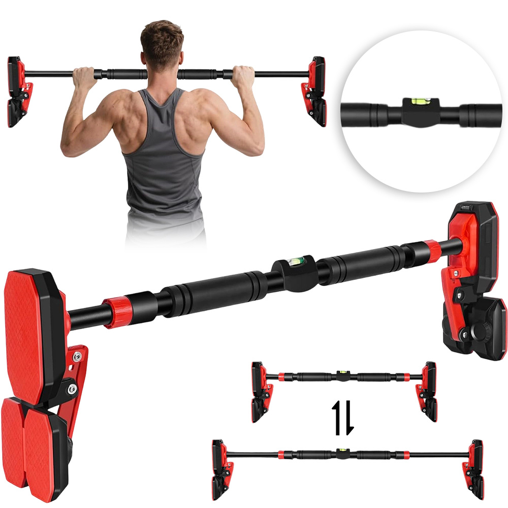 Adjustable Door-mounted Pull Up Horizontal Bar - Heavy-duty Sturdy Frame Suitable For Pull,, Dips, Gym Training, Door Installation System, No Punching Required, Ideal Gift For Fitness Equipment (no)