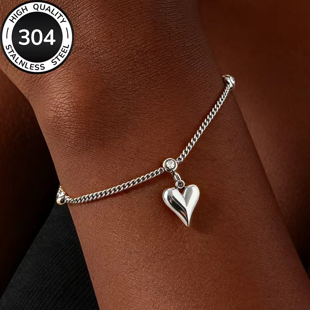 TEMU Bracelet en Acier Inoxydable Doré de Haute Qualité, à la Décoloration, Simple et Élégant, Bracelet Tendance pour Femmes Idéal pour ou les ,