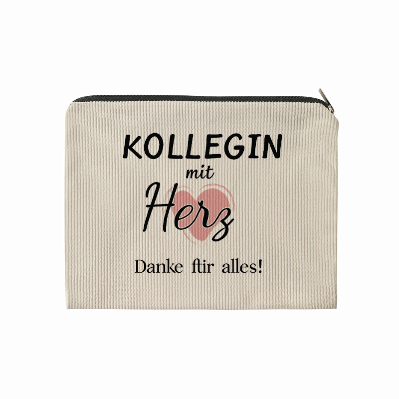 Image of 1pc Of A Colleague's Corduroy Makeup Bag With A Hers Pattern, Lightweight And Versatile For Storing Makeup, Perfect As A Gift For Grandma Or A Colleague