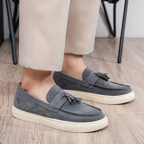 loafers slip on casual low top moccasins for men versatile slip on commuting shoes