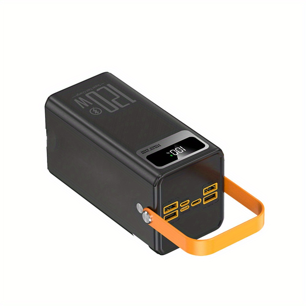 TEMU 60000mah Large Capacity Portable Power Bank | With Lanyard/ Display, Usb Type-c, Fast Charging For Mobile Phones/, Lithium Battery, 120w Power,