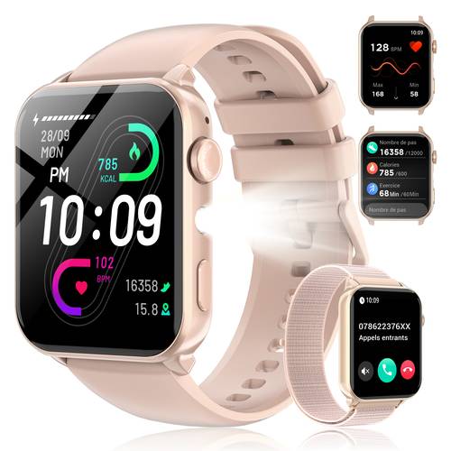 new for 2025 women smart watch compatible for smartphones wireless 5 3 smartwatch with wireless calling sleep 100 days battery sport straps large screen 120 350mah battery for outdoor