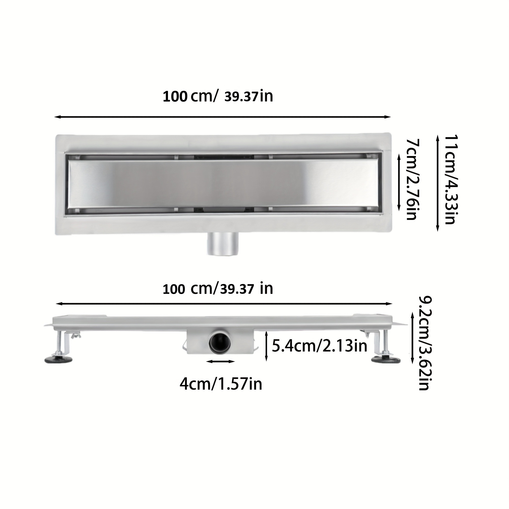 Image of /70/80/90/100/110 Cm Stainless Steel Floor Drain, Sink Drain, Bathroom Drain | Complete Product Portfolio With Siphon Filter