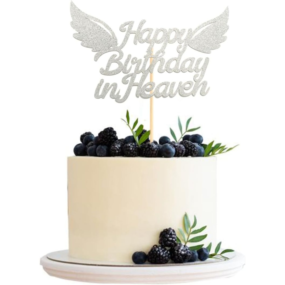 Happy Birthday In Heaven Cake Topper Party Decorations For Birthday, Anniversary, Funeral, Party Supplies, , Halloween, Christmas