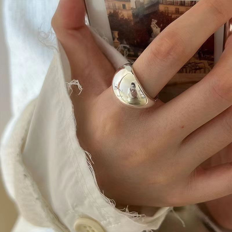 Glossy Arched Open Ring for Daily Wear