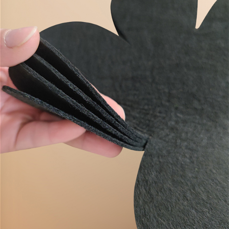 2 4pcs non woven non stick pan pad black petal shape non slip anti scalding and heat insulation easy to clean multi ply felt cloth pan pad details 1