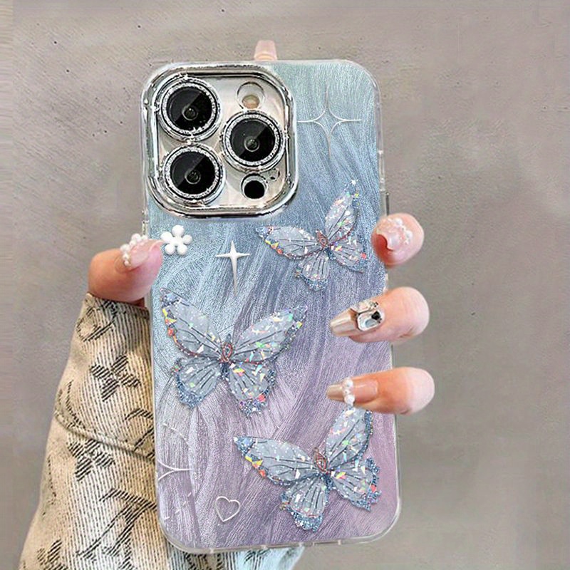 The Protective Cover for Iphone Models 16, 15, 14, 13, 12, And 11 Showcases The Well-Liked Butterfly Pattern for The Apple 16 Pro Max And 15 Pro. It Comes with a Complete Protective Shell And a Strap for Added Safety. - Image 4