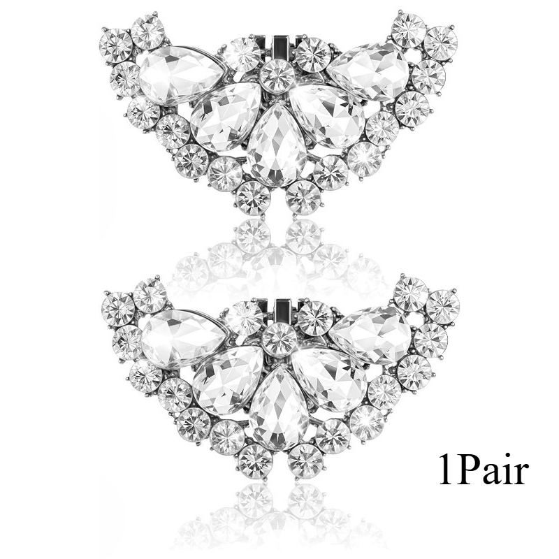 TEMU 2 pezzi Fibbie per scarpe con strass, Fibbie decorative per scarpe formali da donna staccabili, Ciondoli per scarpe scintillanti, Eleganti
