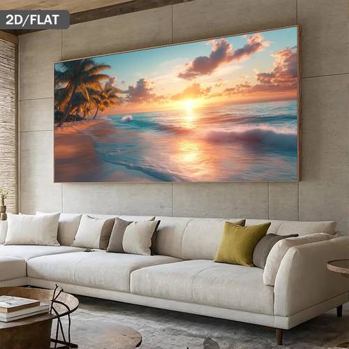2d flat 1pc modern abstract beach sunset paradise deals wall art canvas painting art for living room modern canvas poster wall decor for living room and bedroom decoration cuadros no frame 2d flat minimalist decor contemporary painting durable