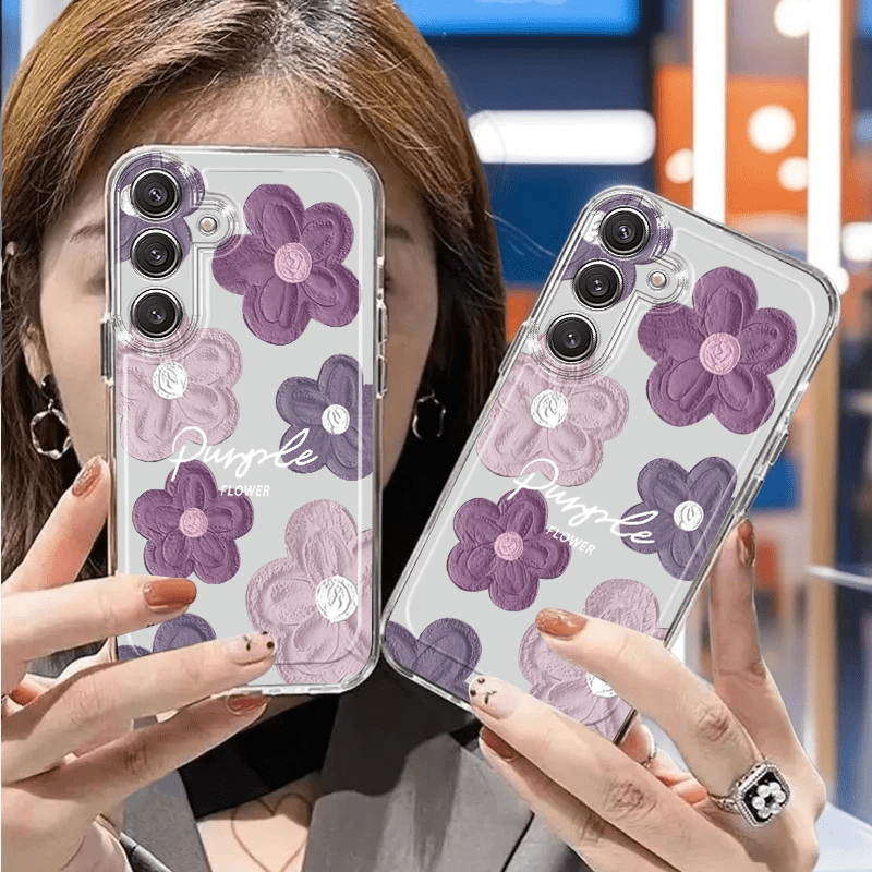 fundas para teléfono con   de flores en pintura al óleo   adecuadas para for samsung s20 21 22 23 fe   a4 a5 a6 a12 a13 a14 a15 a16 a21 a22 a23 a24 a25 a32 a33 a34 a35 a50 a51 a52 a53 a54 a55 71 a72 a73 m53 m54 m55 transparentes y antigolpes,   completa - regalo   para   y  