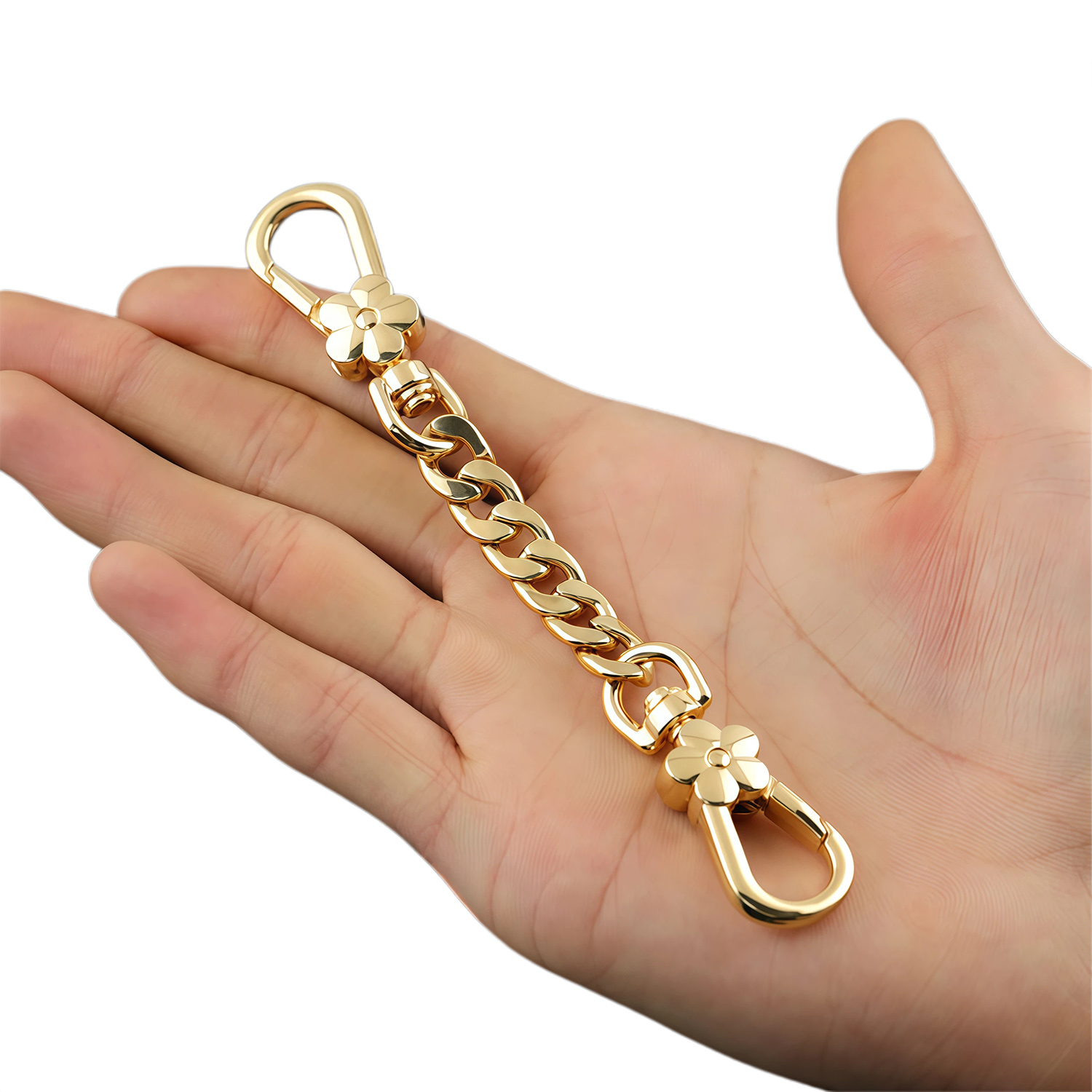 TEMU Chaîne d'extension de sangle de sac à fleurs, fermoirs à fleurs rotatifs pour breloques de sac à faire soi-même et porte-clés pour femme