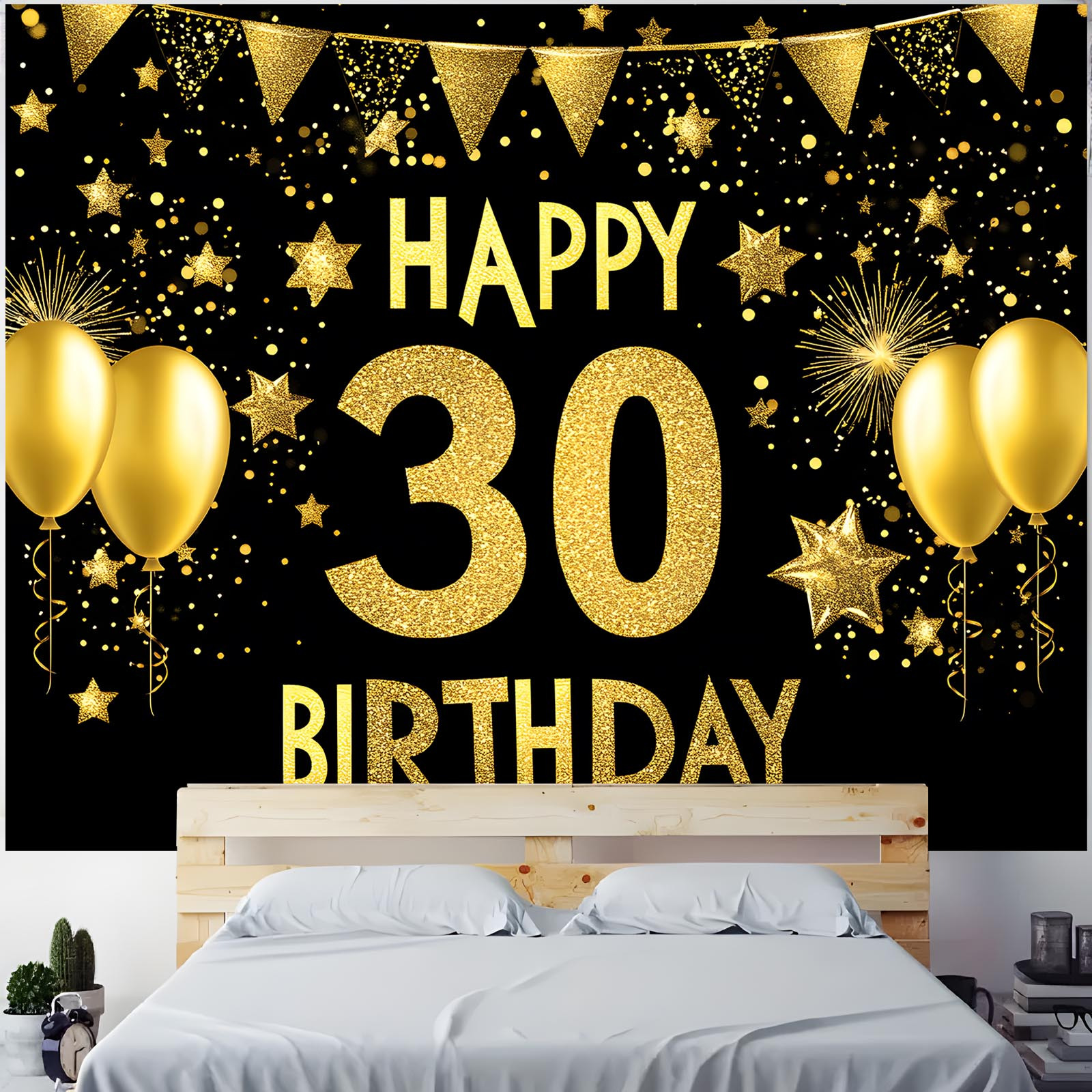 

1pc, 30th Birthday Backdrop Banner Backdrop Photography Wall Live Streaming Background, Party Decoration, Birthday Anniversary And Room, Garden, Yard Decoration For Outdoor Indoor