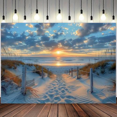 1pc seaside landscape painting coastal themed decor for living room bedroom or garden 39x59 51 18x59 70 8x90 5 inch high quality polyester fabric beach scene with and ocean waves a calming atmosphere coastal home decor sunset landscape painting vivid scenic print beachy room decor