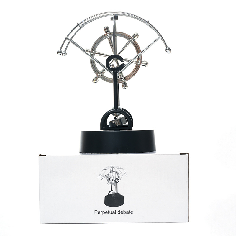 TEMU Creative Metal Physical Instrument Swinging Office Desk Iron Art Ornament Electromagnetic Pendulum Rocking Machine