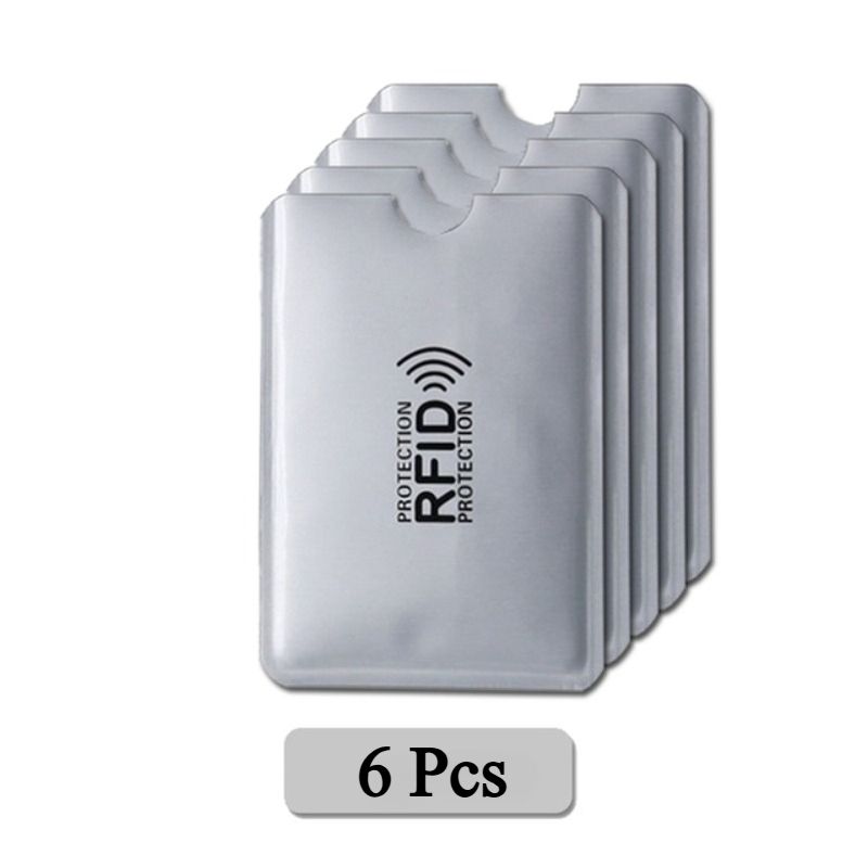 2d 6pcs Rfid Aluminum Foil Anti-theft Swiping Bank Ic Card Sleeve Creative Anti-degaussing Certificate Card Sleeve Card Holder