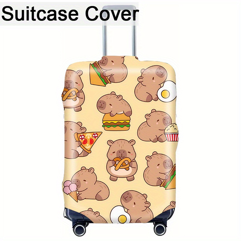 TEMU 1pc Luggage Protector Featuring A Sleeping Capybara, Ideal For Travel And . This Dustproof Cover Makes A Great Gift For Thanksgiving, Christmas,